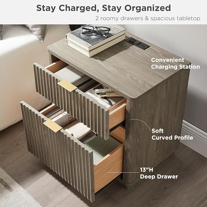 T4TREAM 23'' Fluted Nightstand - Image 3