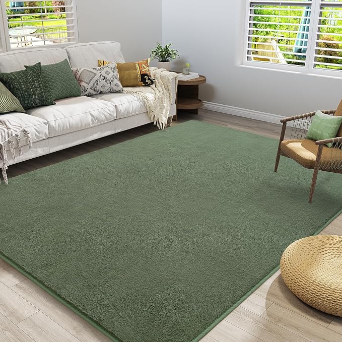 8x10 Area Rugs for Bedroom Living Room, Sage Green Memory Foam Rug | Thickened - Image 9