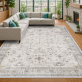 Light Gray & Sage Living Room Rug 8x10 by HazoHaus