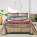 WONGS BEDDING Boho King Quilt Bedding Set, 3 Pieces Bedspread, Breathable by WONGSBEDDING