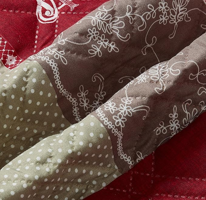 Brilliant Sunshine Burgundy Toile Floral Couch Armrest Cover, Armrest Organizer - Image 6