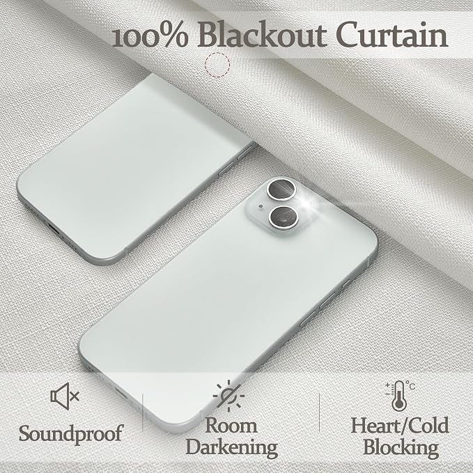 Pinch Pleated Blackout 80 Inch Room Divider Curtains 2 Panel Set, Off Beige - Image 3