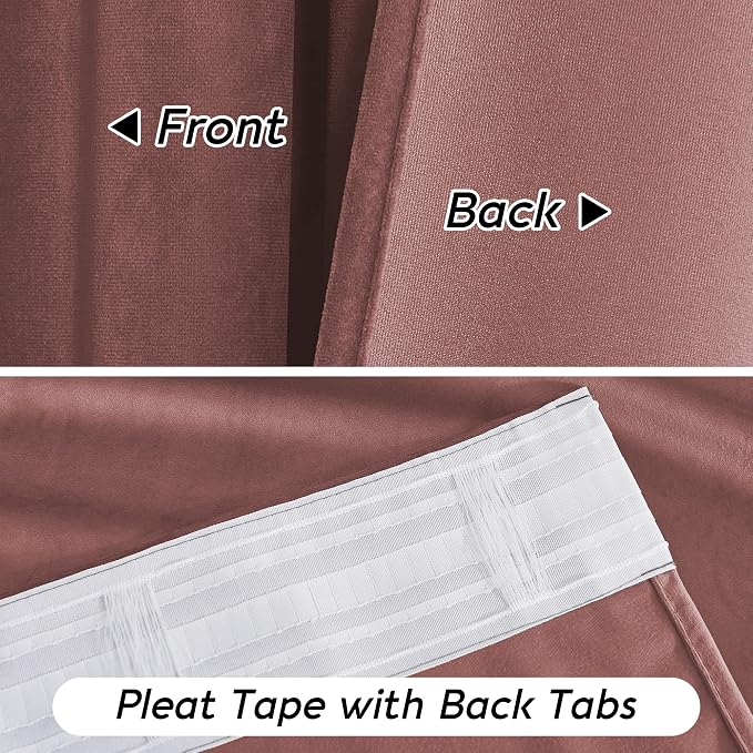 RYB HOME Velvet Curtains 108 inches Long, Extra Long High Ceiling Curtains | - Image 6