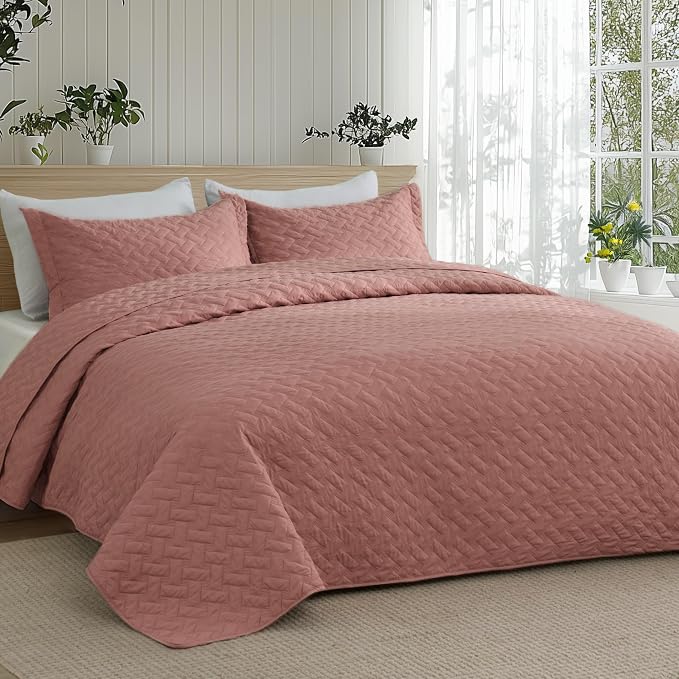 Bedsure Queen Size Quilt, Lightweight Comforter Set, Basket Weave, All-Season - Image 4