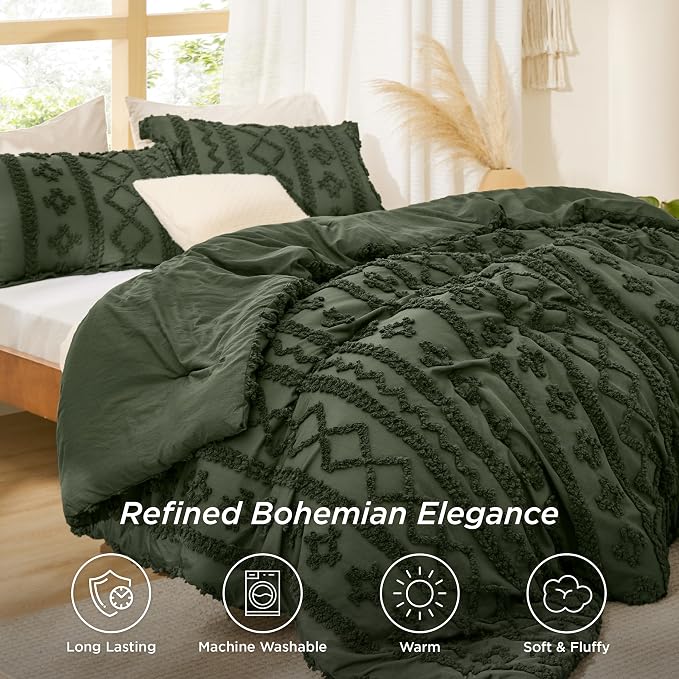 Bedsure Tufted Boho Comforter Set Twin Size - Image 4