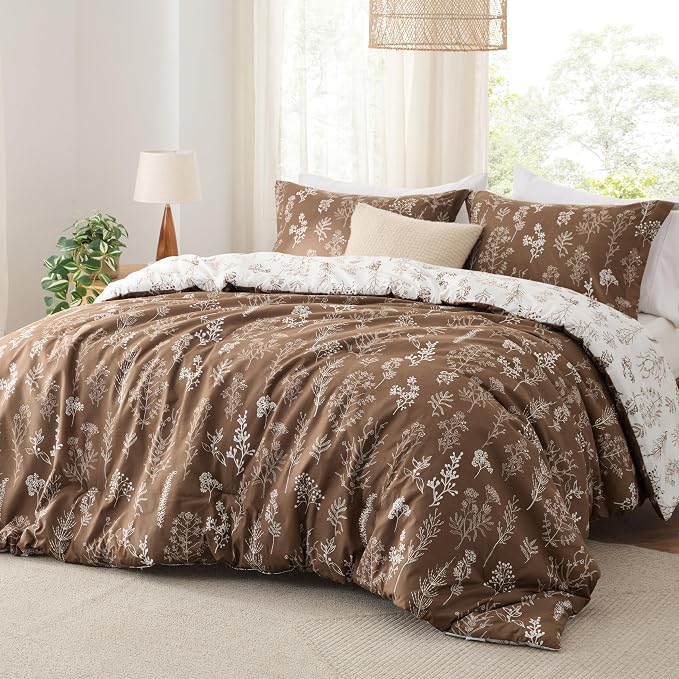 Bedsure Dark Brown Full Comforter Set - Image 2