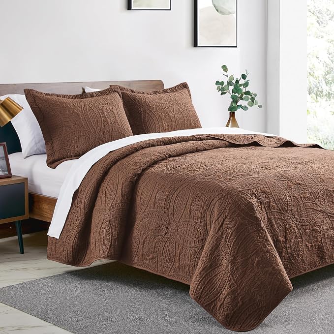 Love's cabin Oversized King Size Quilt Bedding Set Brown Bedspreads - Image 2