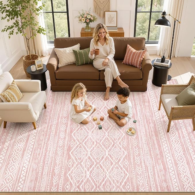 Nakagishi Area Rug Living Room Rugs: 9x12 Large Soft Machine Washable Boho - Image 8