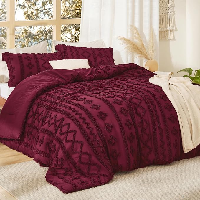 Bedsure Tufted Boho Comforter Set King Size - Image 2
