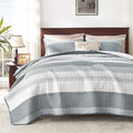 California King Quilt Set Grey, 3 Pieces Bedspreads | Ultra Soft Lightweight by Andency