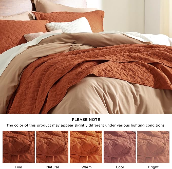 Bedsure King Size Quilt, Lightweight Comforter Set, Basket Weave, All-Season - Image 6