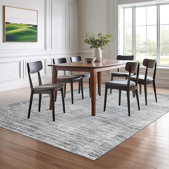 8x10 Area Rugs for Living Room, Large Washable Rug Non Slip Black | Soft Low - Image 5