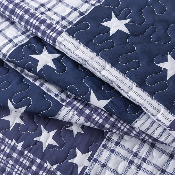 SLPR - Americana Patriotic Quilt Set, Star Bedding, Twin - Image 5
