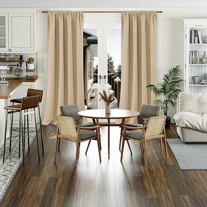 BGment Beige Blackout Curtains for Living Room 95 Inch Length 2 Panels | - Image 2