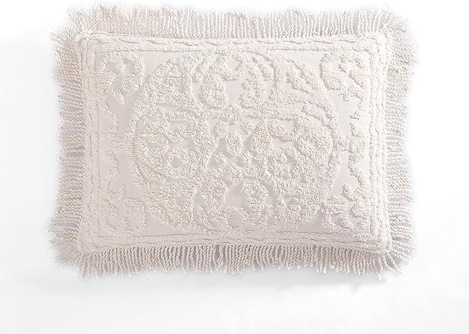 Beatrice Home Fashions Medallion King Cotton Chenille Sham, Blush | Vintage by BeatriceHomeFashions