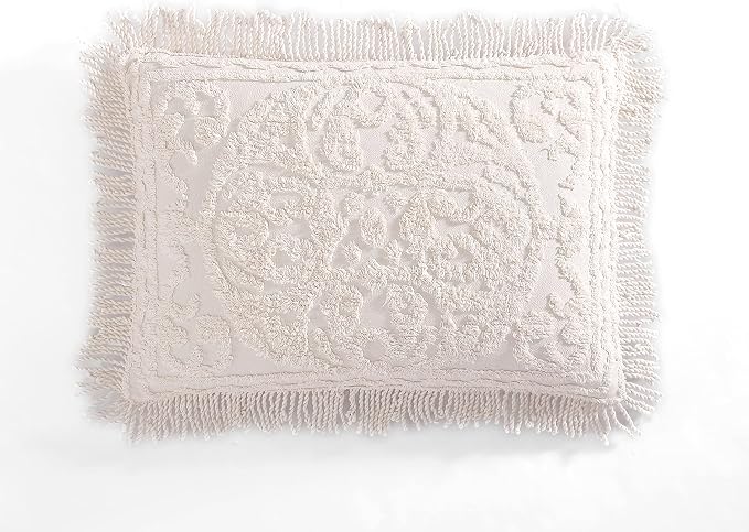 Beatrice Home Fashions Medallion Standard Cotton Chenille Sham, Blush | Vintage by BeatriceHomeFashions