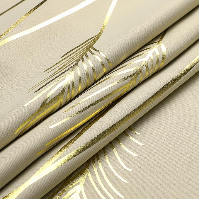 Blackout Curtains Elegant Palm Tree Pattern Designed Window Drapes Energy - Image 8