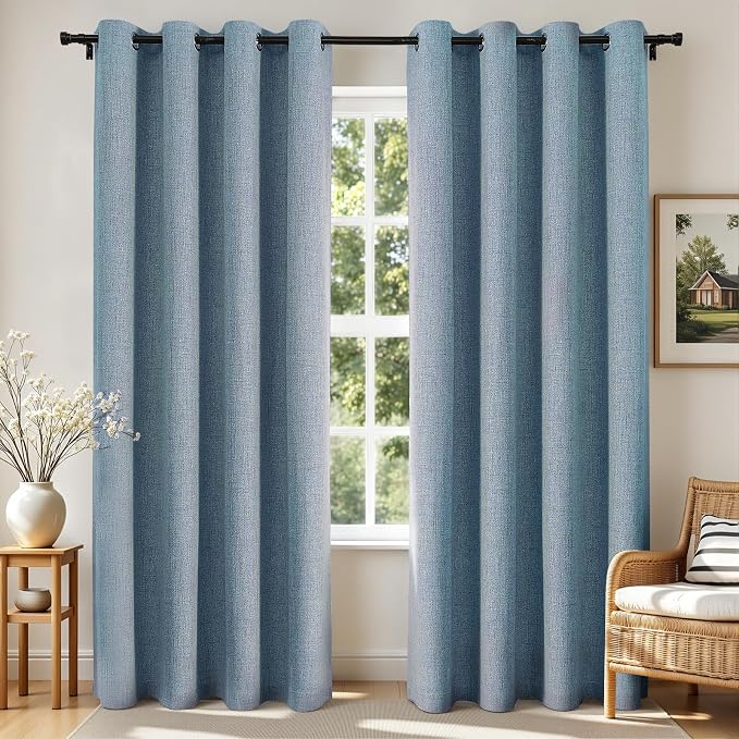 Joydeco Blackout Curtains 90 Inches Long 2 Panels Burg, Room Darkening Curtains by JOYDECO