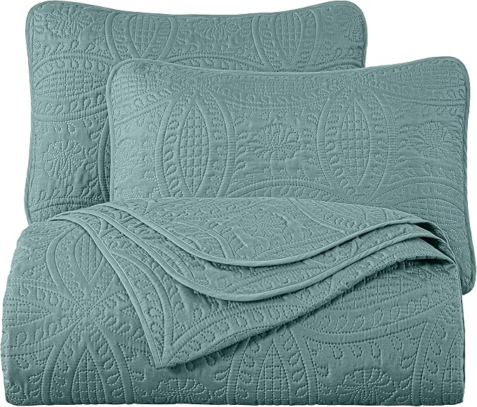 Chezmoi Collection Austin 3-Piece Oversized Bedspread Coverlet Set King - Image 7