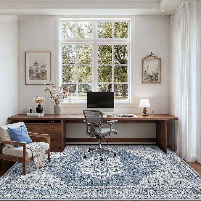 6x9 Area Rugs Living Room: Washable Vintage Rug - Image 9