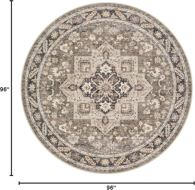 cotiled 8ft Round Living Room Area Rug, Traditional, Dining Room, and Home - Image 2