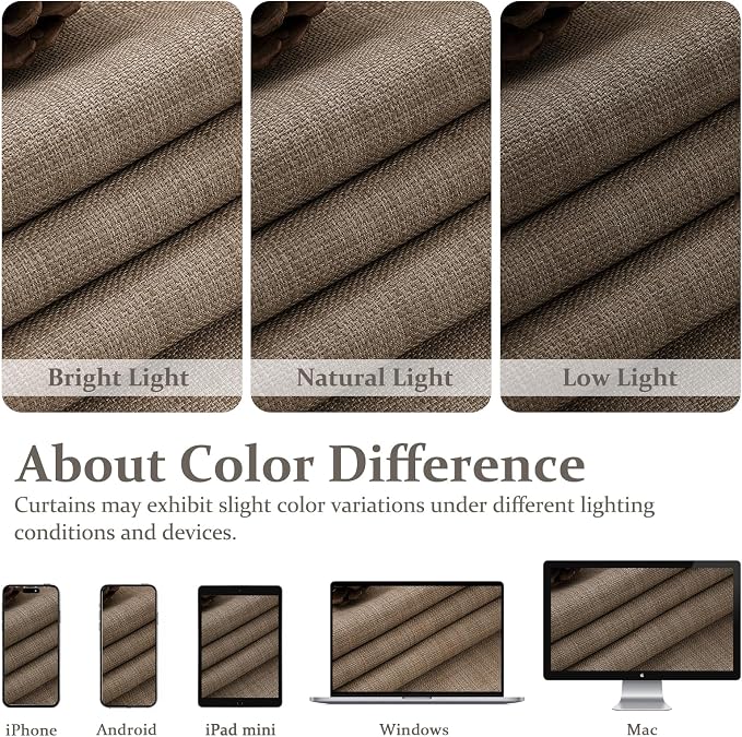 PleatedDrapes 112 Inch Extra Long Natural Linen Dual Layer Curtains - Image 9
