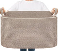 Goodpick Large Woven Rope Blanket Basket, 75L | 21.6'' x 14.9'' x 11.8'' by Goodpick