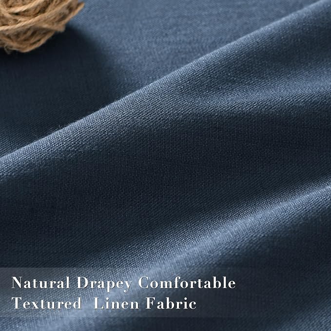 Joywell 100% Blackout Linen Curtains 102 Inches Long - Image 4