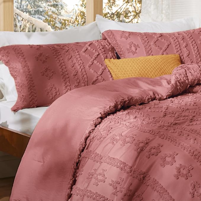 Bedsure Tufted Boho Comforter Set Queen Size - Image 4