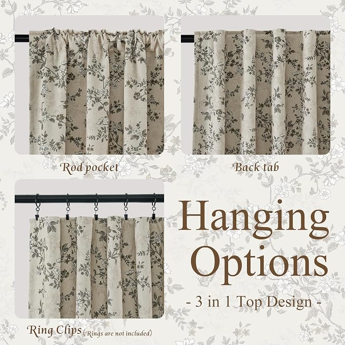 Linen Blackout Curtains for Living Room, W52 x L96, 2 Panels | Elegant Classic - Image 8