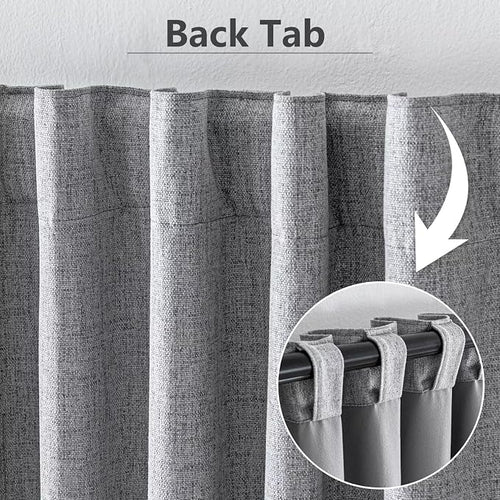100% Blackout Curtains 108 inch Length 2 Panels Faux Linen Long Drapes - Image 2