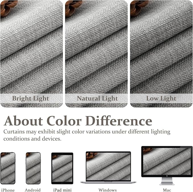 Blackout Light Grey Floor Length Curtains 105 Inches Long - Image 10