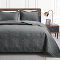 Love's cabin Quilts for Full Bed Dark Grey Bedspreads Bedding Set by Lovescabin