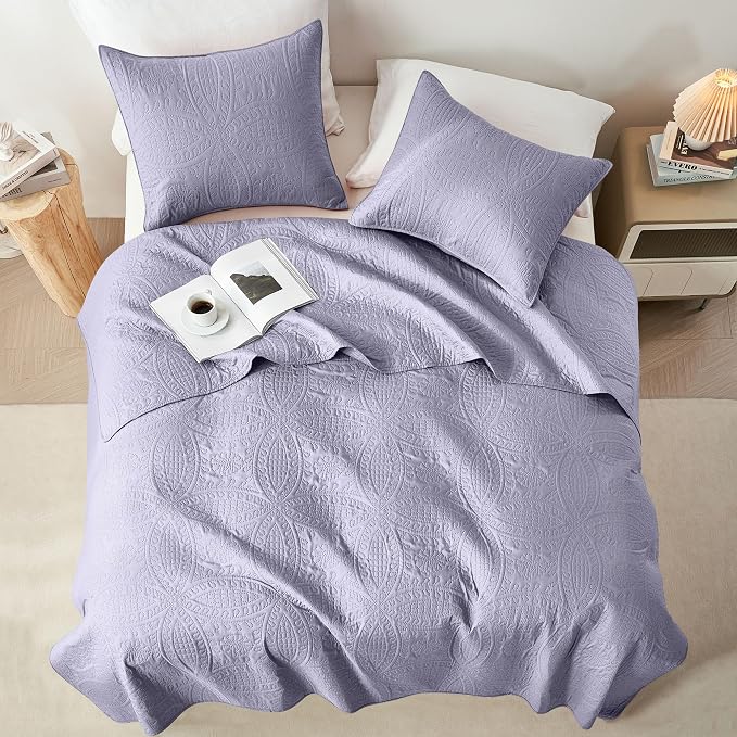 akkialla Lavender Twin Quilt Set, Ultrasonic Lightweight Bedspread Coverlet - Image 3