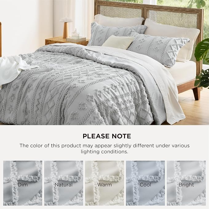 Bedsure Tufted Boho Comforter Set Oversized Queen - Image 7