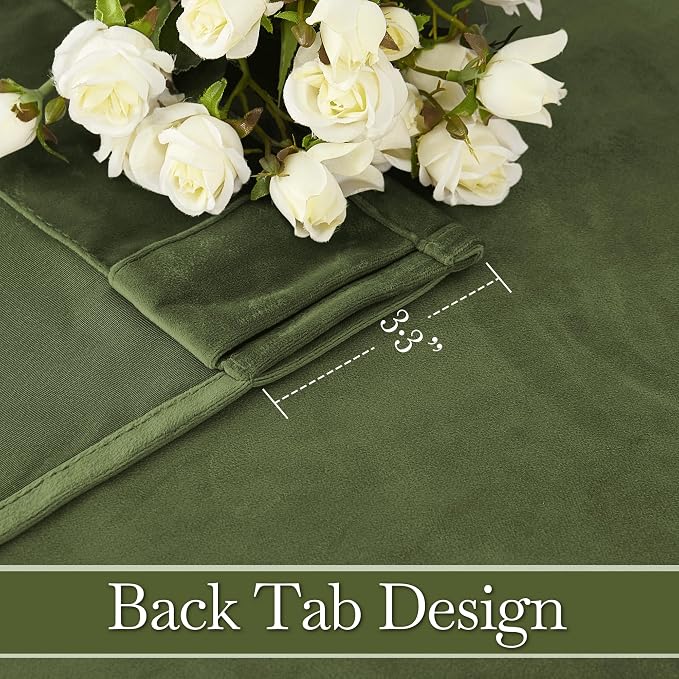RYB HOME Velvet Curtains 108 inches Long, Extra Long High Ceiling Curtains | - Image 4