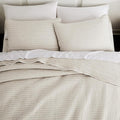 WDCOZY Beige Pick Stitch Twin Size Quilt Set, Striped Lightweight Soft Summer by WDCOZY