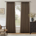 100% Blackout Pinch Pleat Linen Curtains Dutch Cocoa Brown 100 Inch Length | by Twodrapes