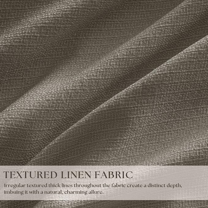 Desert Taupe Linen Blackout Pleated Curtains 86 Inches Long - Image 3