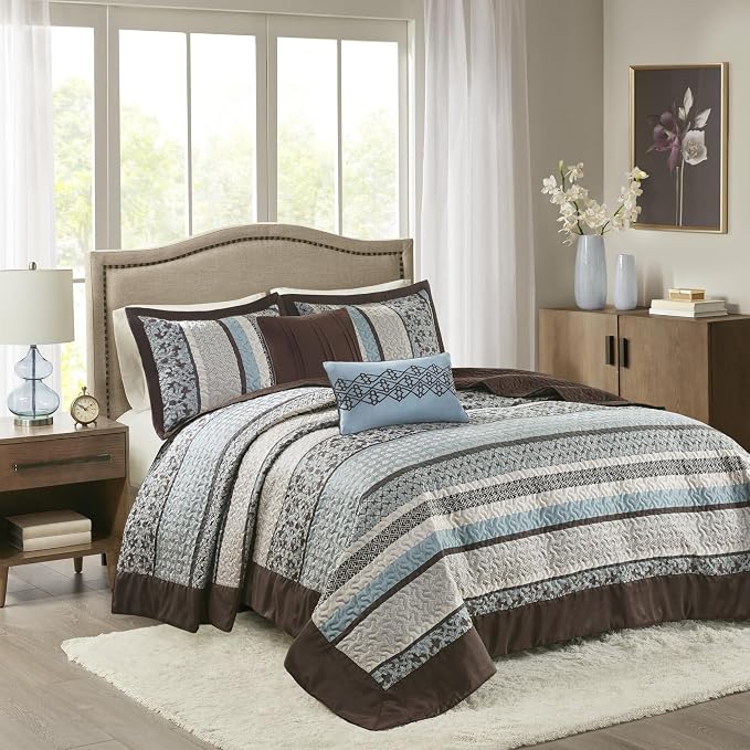 Madison Park Queen Quilt Bedding Set, Reversible Quilted Bedspread Set by MADISONPARK