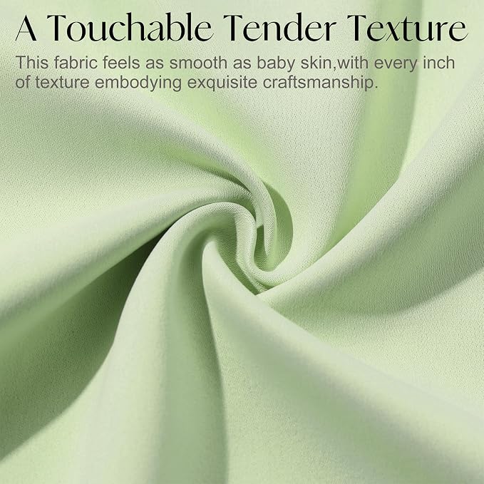 Etherealveil Pastel Green Pinch Pleated Blackout Curtains 2 Panels 40"x72" | - Image 8
