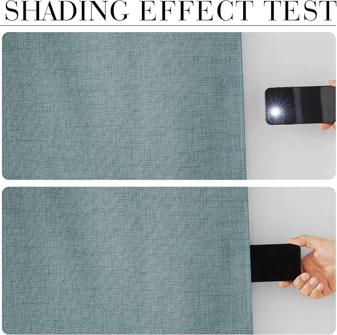 RYB HOME 100% Blackout Linen Textured Curtains 108 inches Long, Thermal - Image 5