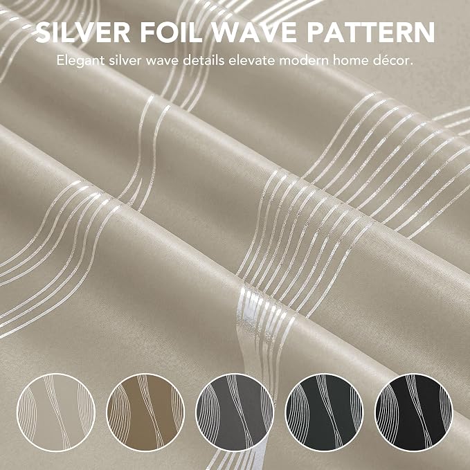 Deconovo Curtains for Living Room, Pattern Blackout Curtains 96 Inches Long | - Image 3