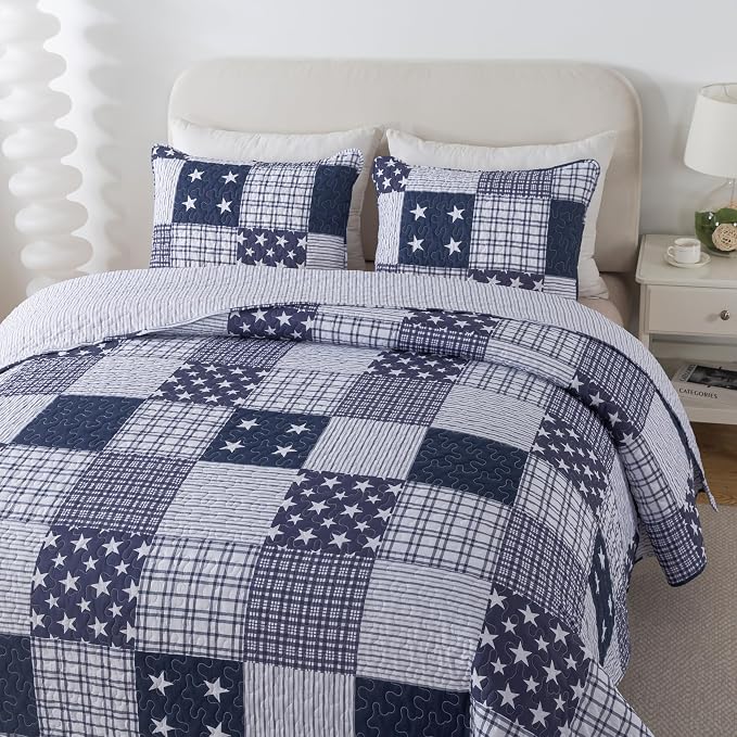 SLPR - Americana Patriotic Quilt Set, Star Bedding, Queen - Image 4