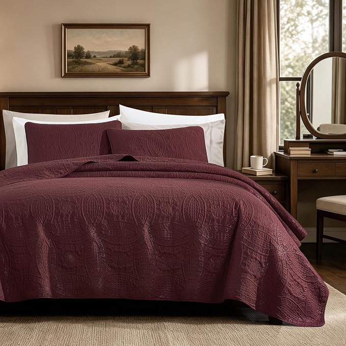 Chezmoi Collection Austin 3-piece Oversized Bedspread Coverlet Set - Image 2