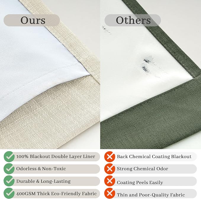 Cream Pinch Pleated Living Room Windows Curtains 98 Inches Long 2 Panels Set - Image 5