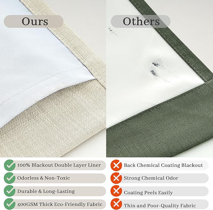 Memory Trained Pinch Pleated Blackout 86 Inch Bedroom Curtains 2 Panels Set - Image 5