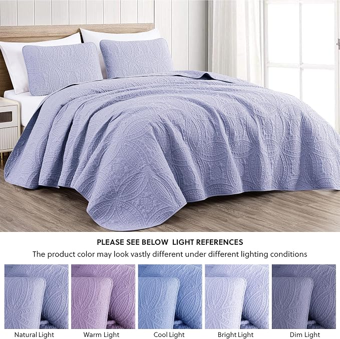 Chezmoi Collection Austin 3-Piece Oversized Bedspread Coverlet Set - Image 5