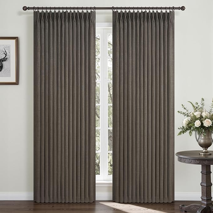Memory Shape Pinch Pleated Blackout 86 Inch Bedroom Curtains 2 Panels Set by PleatedDrapes