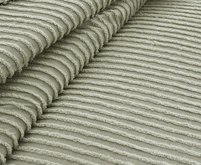 Beatrice Home Fashions Twin Channel Chenille Bedspread, Sage | Soft, - Image 3